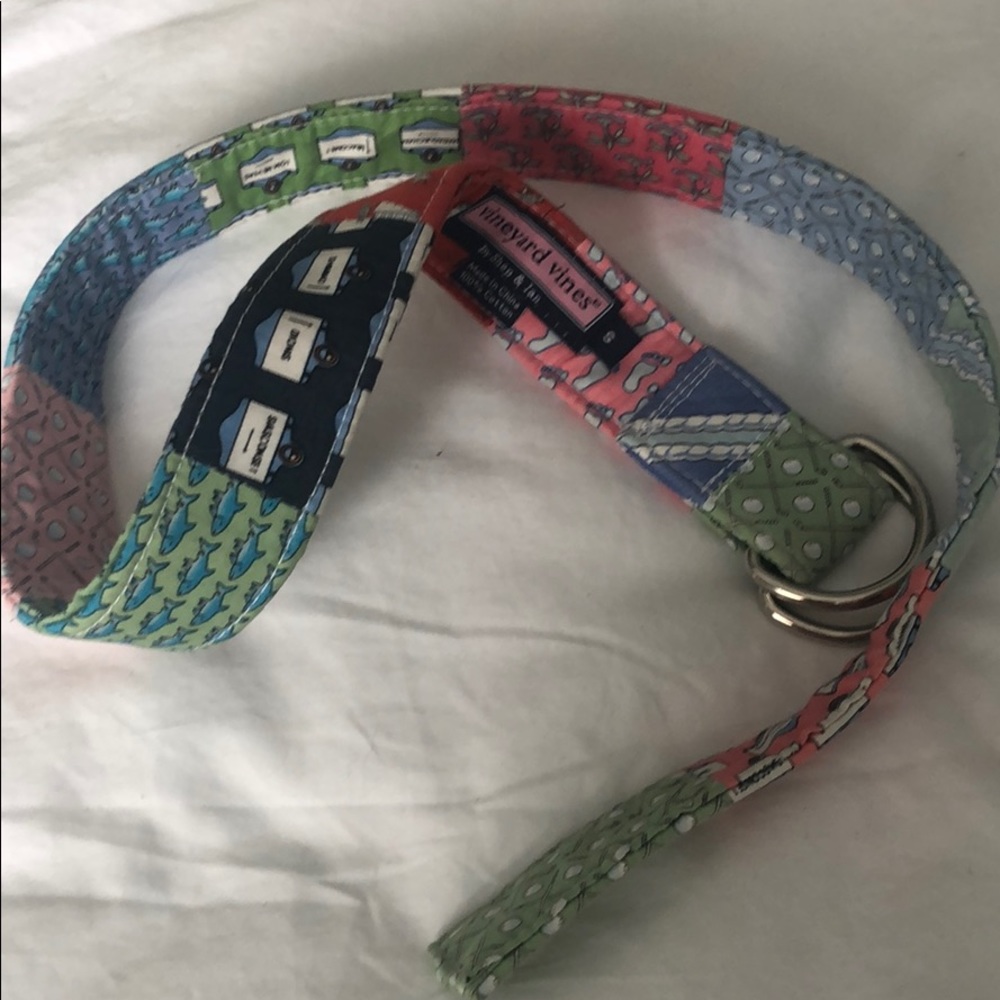 Vineyard vines soft print pastel buckle belt small